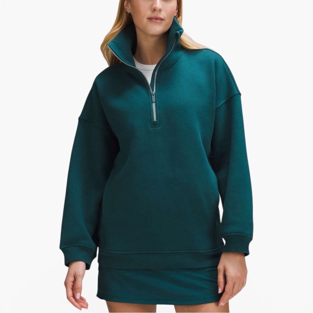 Lululemon Thick Fleece Half Zip Funnel Neck Pullover Teal XL/XXL - Picture 13 of 15